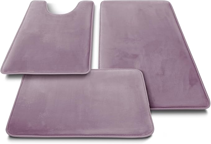 Clara Clark Bathroom Rugs, Velvet Memory Foam Bath Mat, Non-Slip Bath Rugs, Machine Wash, Dries Quickly, Ultra Soft Plush Bath Mats for Bathroom,