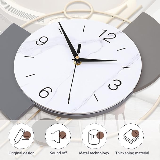 Decorative Silent Quartz Wall Clock with Pendulum, Large for Living Room, Kitchen, Bathroom, Bedroom - 13x21.65in