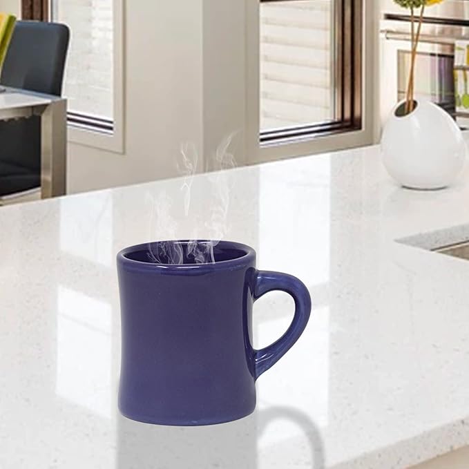 Funny Guy Mugs Classic Retro Diner Coffee Mug - Heavy Duty 10 Oz Stoneware Cup with Easy Grip Handle - Ideal for Hot and Cold Beverages (Purple, 10 Ounce)