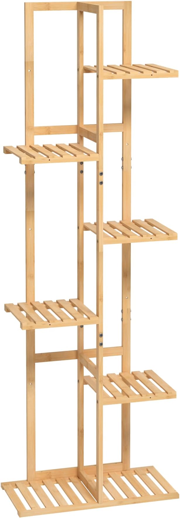 Laiensia Bamboo Plant Stand Rack 6 Tier,Multiple Stand Holder Shelf Rack, Indoor&Outdoor Planter Display Shelves for Patio Garden, Living Room, Corner Balcony and Bedroom,Wood Color