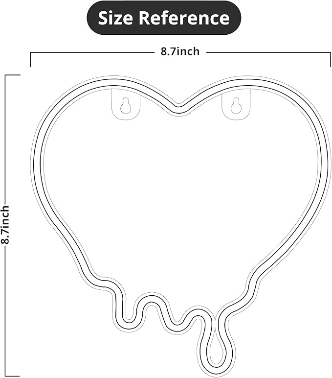 Lumoonosity Heart Neon Sign - Melt Heart Light - Pink, 8.7 x 8.7-inch LED Sign with On/Off Switch