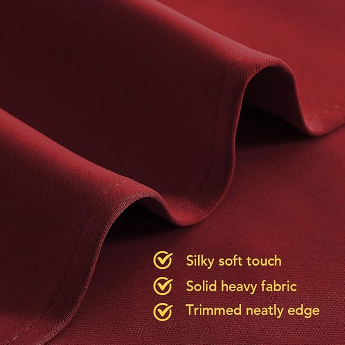 NICETOWN Christmas Burgundy Bedroom Curtains Blackout Draperies, Home Decorations Thermal Insulated Solid Grommet Top Blackout Drapes for Cafe (One Pair, 70 x 72-inch)