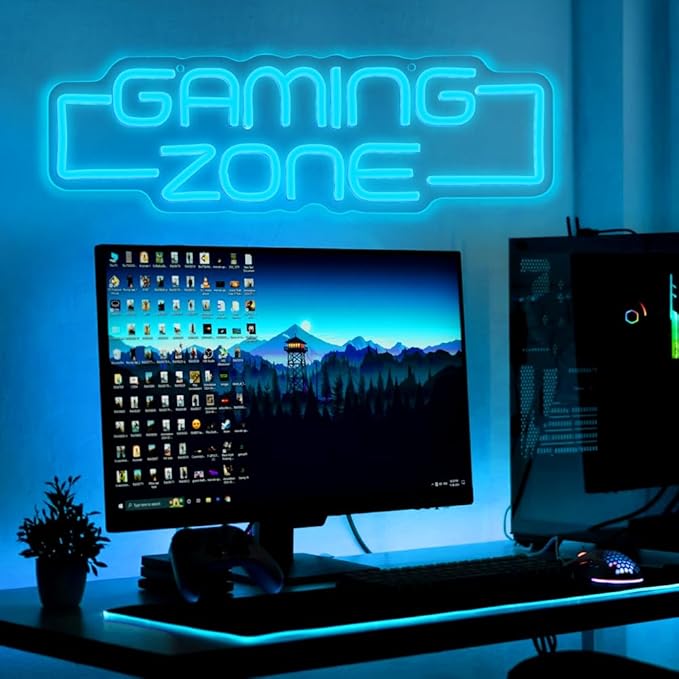 Gaming Zone Neon Sign,Game Zone Neon Sign for Teens Gamer Room Decor,Gaming Light Neon Sign for Gaming Wall Decor,Led Neon Gaming Sign for Gamer Gifts Boys, Kids