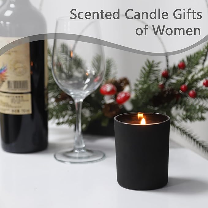 Scented Candles Natural Soy Candle for Home Large Glass Jar Candles 8oz Single Wick Candle Over 50 Hours of Burn Time for Creating Relaxing Ambience & Holiday Gifting(Amber)