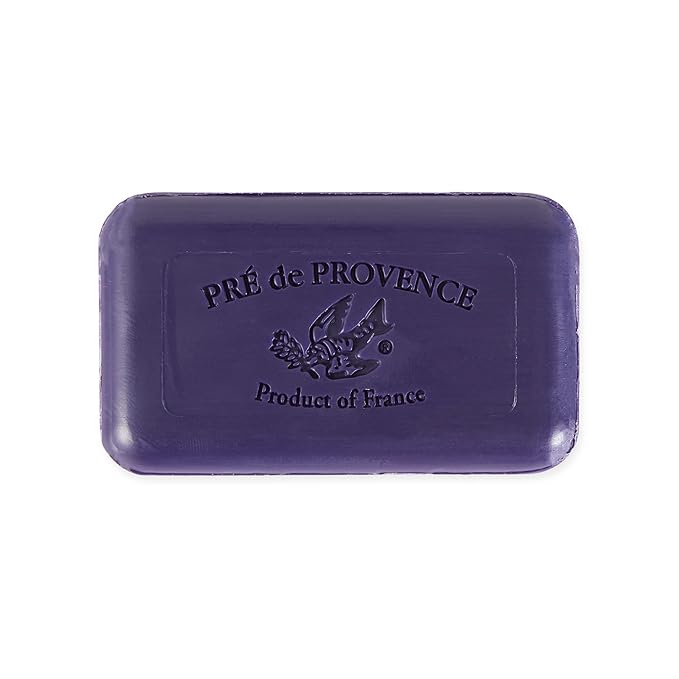 Pre de Provence Artisanal Soap Bar, Natural French Skincare, Enriched with Organic Shea Butter, Quad Milled for Rich, Smooth & Moisturizing Lather, Black Currant, 5.3 Ounce
