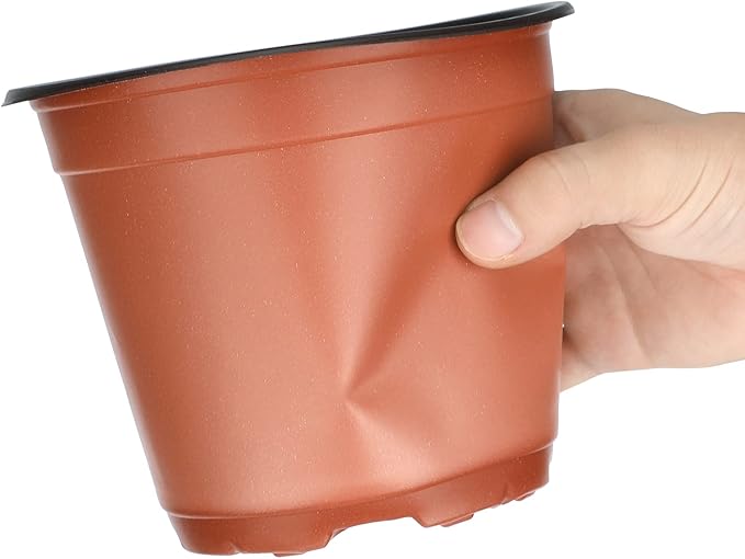 KINGLAKE 100 Pcs 6" Plastic Plants Nursery Pot/Pots Seedlings Flower Plant Container Seed Starting Pots