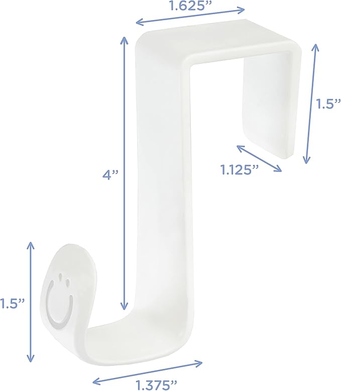 Ubbi Multi-Use Potty and Utility Hook, No Hardware Or Installation Needed, Durable and Sturdy to Hang Over Toilet Tank Or Door, Polypropylene, White