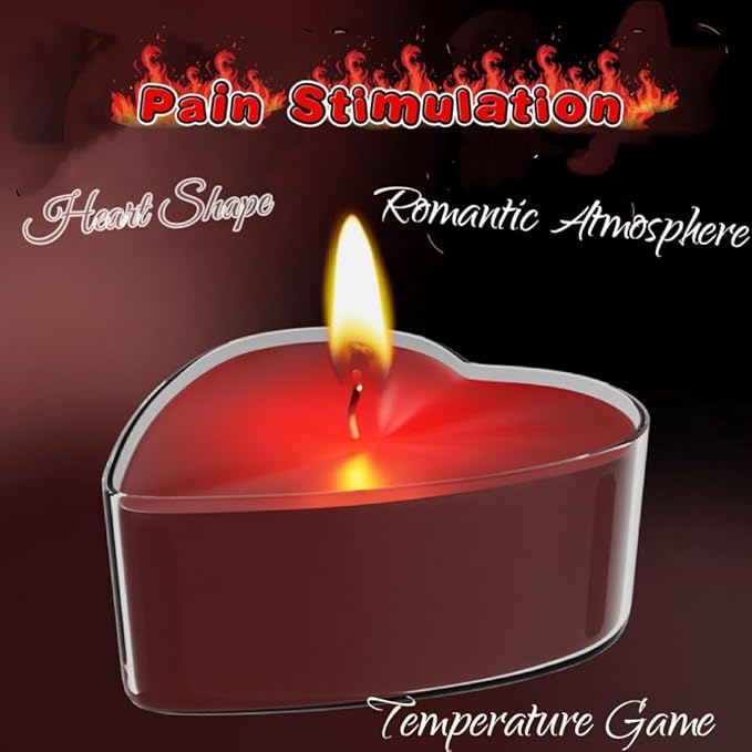 Low-Temperature Massage Candle for Couples - Soy Wax Heart-Shaped Spa Relaxation Gift Set with Lavender Scented Essential Oils