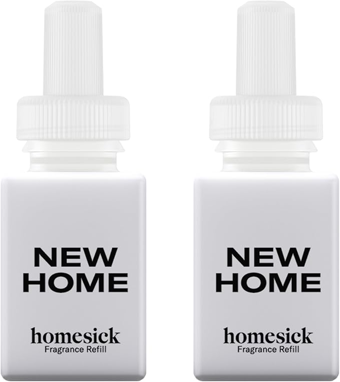 Pura & Homesick Home Scent Refill - Smart Clean Air Diffuser Fragrance - Up to 120-Hours of Luxury Fragrance per Refill - Household Essential - 2 Pack, New Home