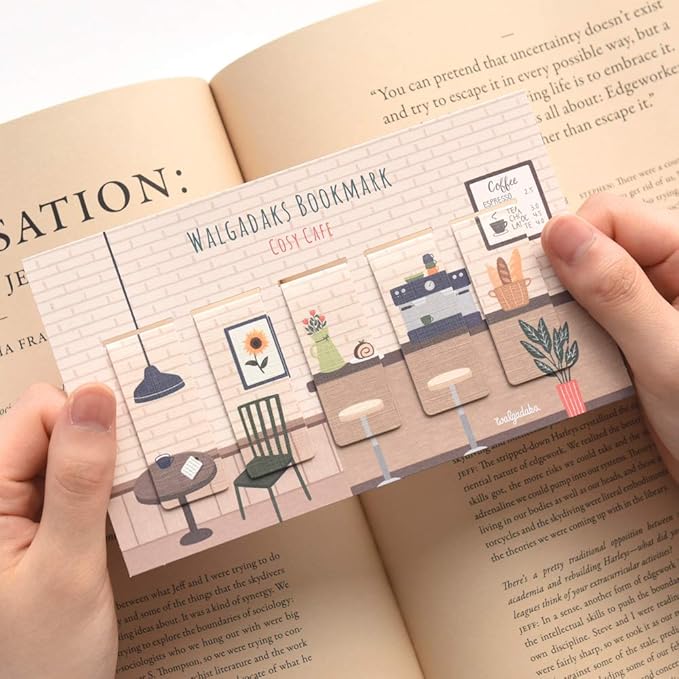 Monolike Magnetic Bookmarks Cosy Cafe, Set of 5
