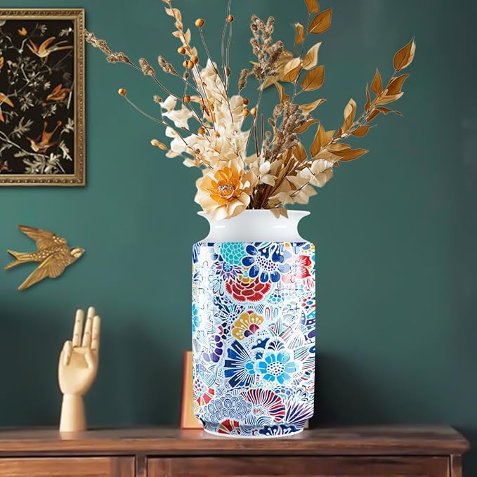 3D Puzzle Vase Unique Flower Vase for Adults Made by 162 Curved Plastic Puzzle Pieces, Vases for Flower Home Creative Gift for Parents & Housewarming