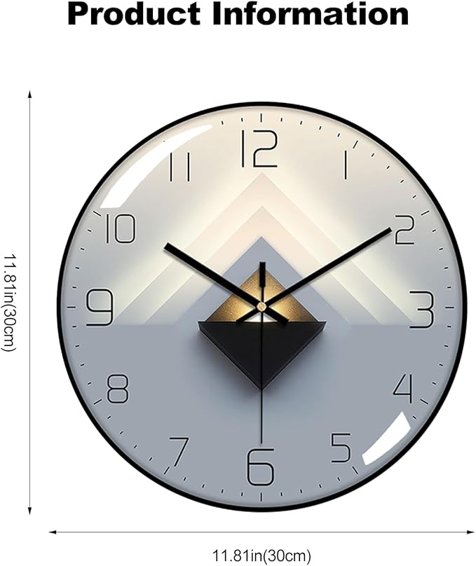 Ergocar Wall Clock, Art Deco Wall Clock, Non-Ticking Silent Modern Metal Wall Clock, Suitable for Living Room, Bedroom, Office,Study Room