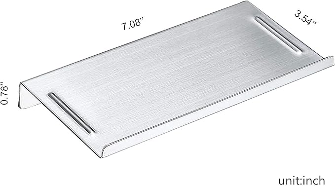 Aothpher Wall Mounted Carbon Steel Bathroom Toilet Phone Holder Shelf, Anti-Slip Style and Silver Brushed Finish