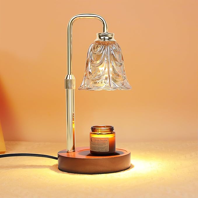 Candle Warmer Lamp with Timer Electric Candle Warmer Lamp Adjustable Height Candle Warmer Dimmable Wax Warmer Lamp Jar Candles with 2 Bulbs for Home Decor & Office
