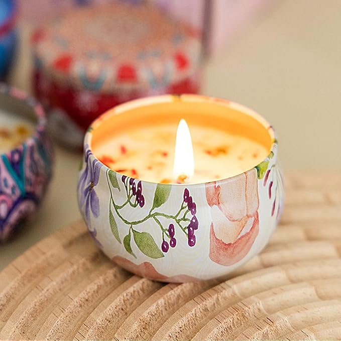 Naimo 4 Pack Scented Candles Long Lasting Soy Wax Aromatherapy Candle for Home Bath Yoga Birthday Gift Set Women Present