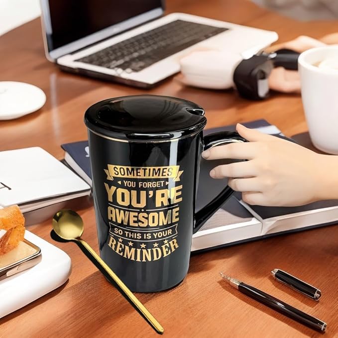 BOFILL Thank You Gifts for Men Women, Sometimes Forget You're Awesome Coffee Mug Friend Birthday Coworker Farewell Thanksgiving Christmas Day Present Cup Appreciation Cool Ideas, 14 Oz