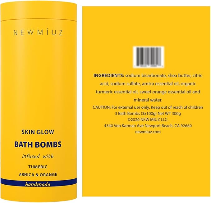 Natural Bath Bombs Luxurious Bath Foam Gift for Dry Skin Hydration Moisturizing Turmeric Arnica Orange Essential Oil Infused for A Blissful Experience