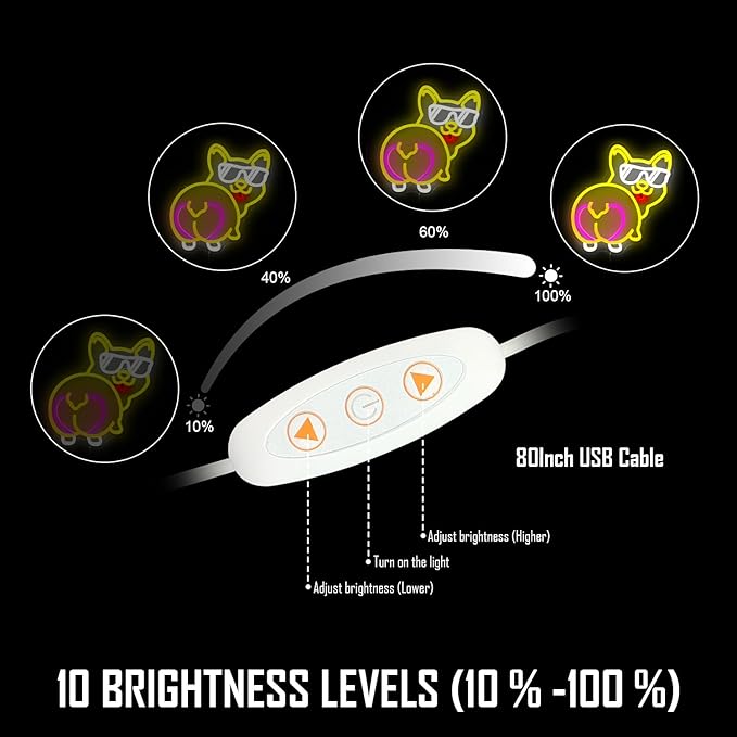 Corgi Neon Sign Corgi Decor Dog Neon Sign for Wall Decor Led Neon Light Sign Dimmable Cute Corgi Butt Neon Sign Animal Neon Light Up Sign for Bedroom Pet Shop Home Corgi Lover Gifts Cinsyarn, coloful