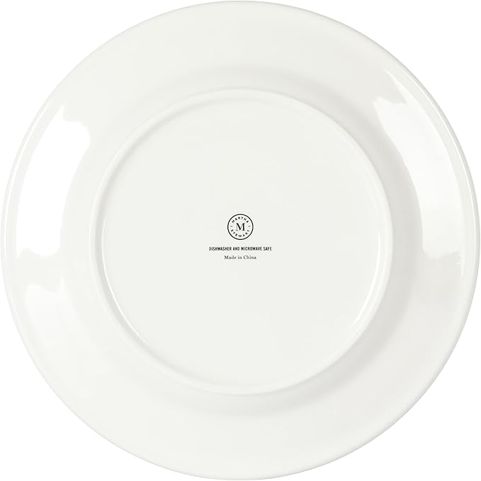 Martha Stewart Cliffield High Fired 16-Piece Porcelain Chip and Scratch Resistant Plates, Bowls, and Mugs Dinnerware Set, Service for 4 - White