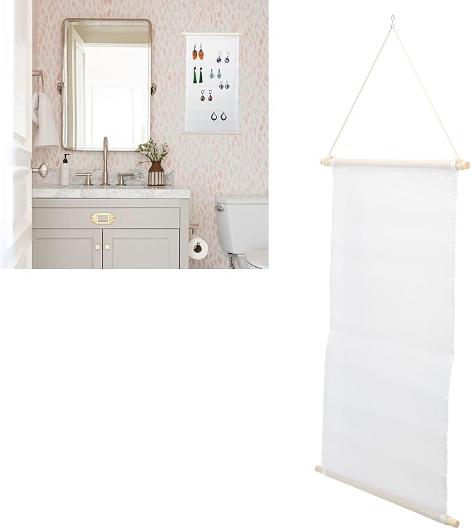 Earring Storage, Decoration Jewelry Holder Fishing Net Wall Mount Practical with S Hook for Cupboards for Closets for Wardrobes