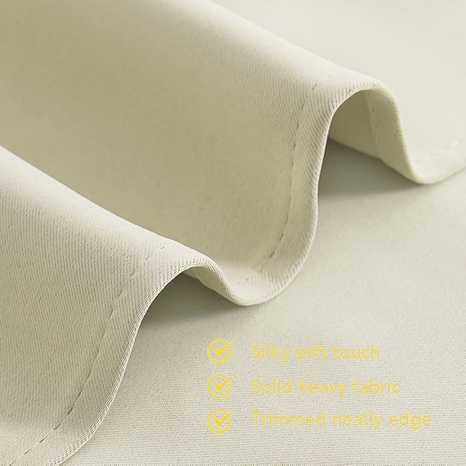 NICETOWN Thermal Room Darkening Draperies Curtains, Thermal Insulated Grommet Room Darkening Drape Panels for Bedroom (Beige, 2 Panels, W42 x L72 -Inch)