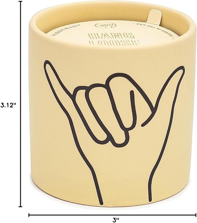 Paddywax Candles Impressions Artisan Hand-Poured Scented Candle, 5.75-Ounce Jar, Hang Loose Shaka - Ocean Rose + Bay