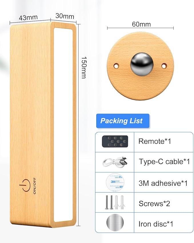 YiLaie Battery Operated Wall Sconce with Remote,Wall Sconces Set of 2,Wall Lights for Bedroom Wireless, Rotatable Cordless Wall Lamp with 3 Color Temperature for Bedroom,Living Room,Bedside Reading