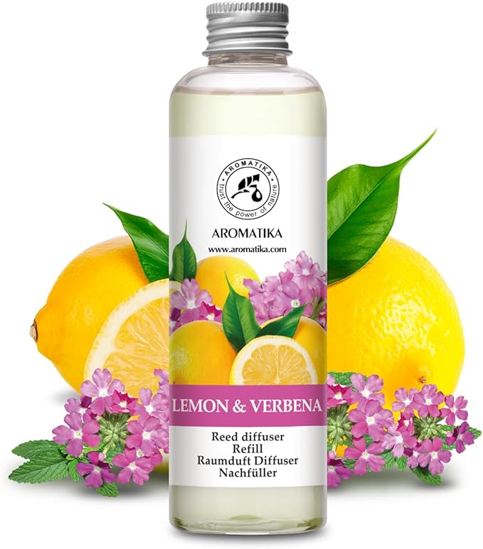 Lemon & Verbena Refill Reed Diffuser 6.8 Fl Oz - Room Diffuser Refill - Home Fragrance - Room Freshener - Fresh and Long Lasting Fragrance