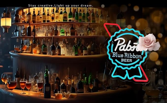 Beer P Neon Sign for wall decor USB Powered Dimmable Bar Wall Decor for Man Cave Home Pub(14.7x12.6 Inch)
