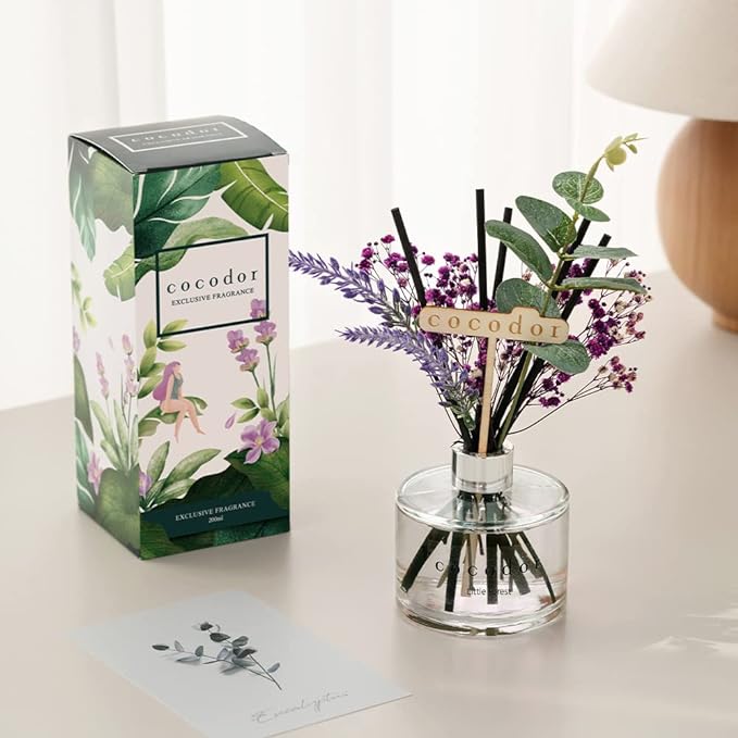COCODOR Lavender Reed Diffuser/Little Forest / 6.7oz(200ml) / 1 Pack/Home Decor & Office Decor, Fragrance and Gifts