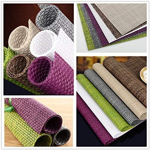 Zupro Placemats Set of 4 for Kitchen Dining Table Washable Braided Table Mats Heat-Resistant Placemats Non-Slip Woven PVC Vinyl Place Mats for Everyday use or Holidays Dinner BBQs 18"x12"(Grey