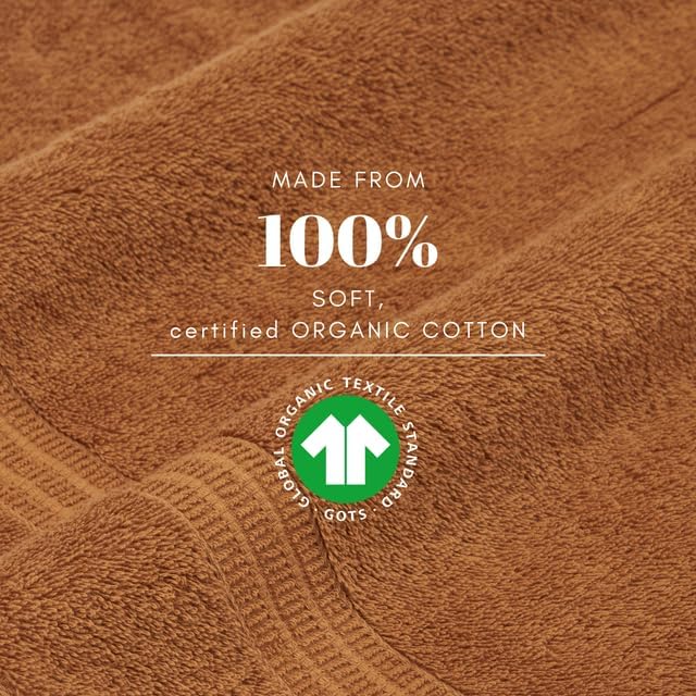 HOMELOVER 4 Piece Towel Set - 100% Organic Cotton 2 Bath Towels & 2 Hand Towels - 500 GSM, Hotel Quality, Soft, Highly Absorbent & Quick Drying Wash Towels for Kitchen & Bathroom (Sahara Brown)