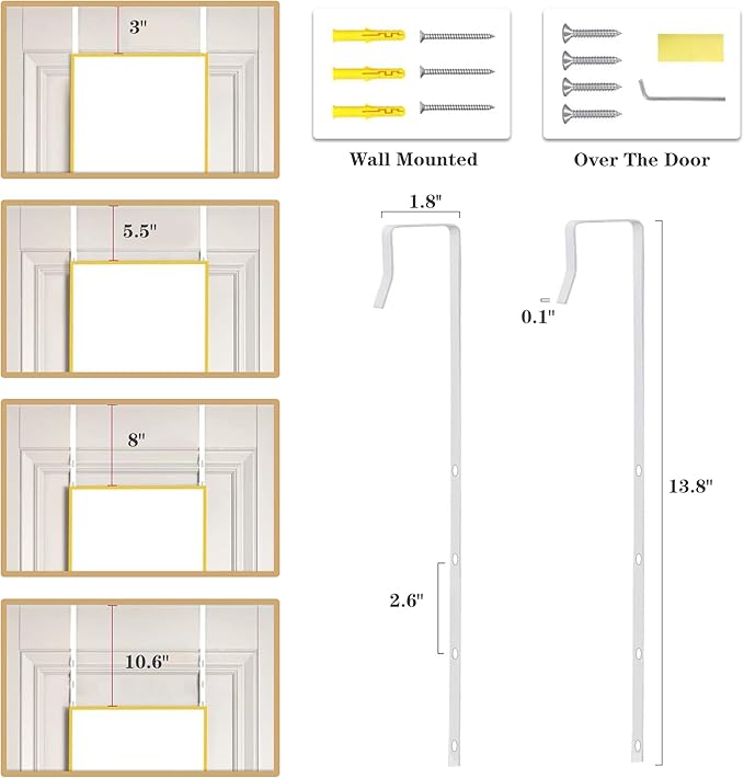 Over The Door Full Length Mirror, Wall Mounted 14"x 48" Full Body, Back of Door Hanging for Bedroom Living Room, Gold