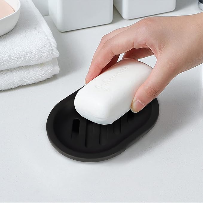 Topsky Soap Dish for Shower, 2pcs Soap Dishes Soap Savers for Bar Soap, Soap Bar Holder Shower with Drip Tray, Plastic Soap Holders with Drain for Kitchen Sink, Easy to Clean, Keeps The Soap Dry