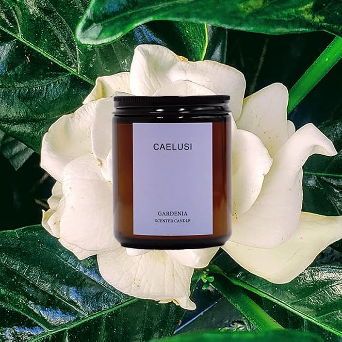 Candles for Home Scented Aromatherapy Candles Natural Soy Wax Candle Candles Gifts for Women/Men Premium Candle with Essential Oils Long Lasting Amber Jar Candles(Gardenia 1 Jar 8.5 oz)