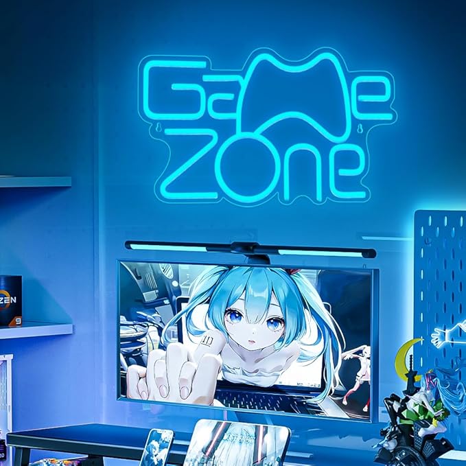 Game Zone Neon Sign,Gamer Neon Light for Game Room Decor,Gaming Neon Light Signs Gift for Teen Boys Room Decor with USB Powered
