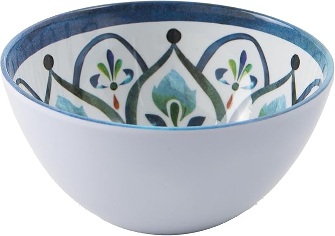 Melamine Dinnerware Sets, Service for 4. Unbreakable Dishes. Scratch Resistant Melamine Ware. Plates and Bowls. Dishwasher Safe Platos De Melamina Mosaic Design. Beautifully Packaged Gift Box