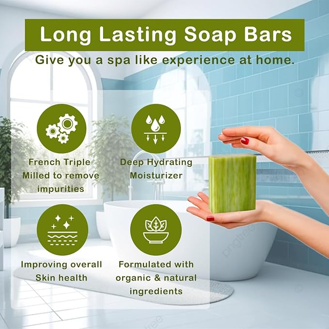 Assorted 6 PCS Natural Soap Bars, Assorted Coastal Woods, 3.5oz Each Moisturizing French Triple Milled Soap Bars Enriched with Shea Butter, Pure Plant Oil Body Bar