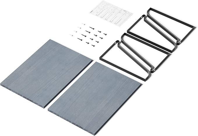 Love-KANKEI Floating Shelves Wall Mount Rustic Wood Wall Shelves with Large Storage L16.5 x W12 inch for Kitchen Living Room Bathroom Bedroom Set of 2 Weathered Grey