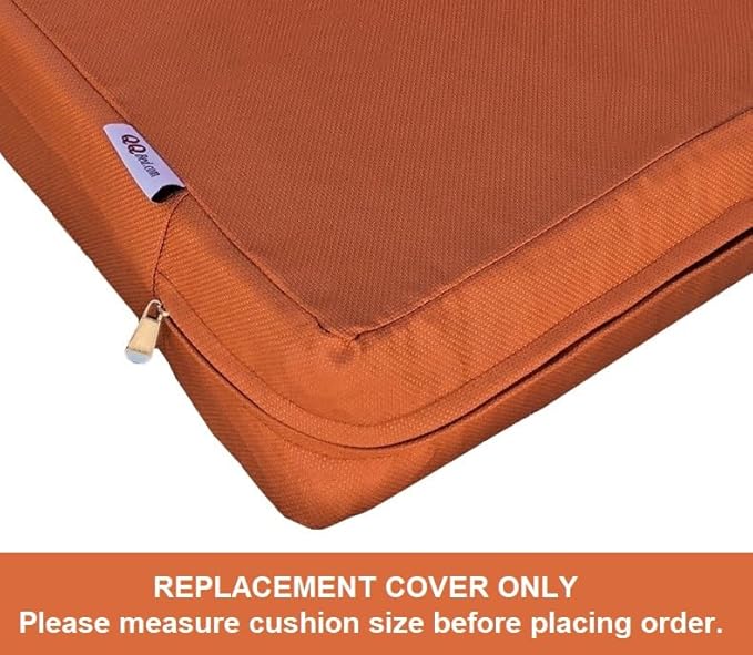 2 Pack 23X23X5 Inch Outdoor Water-Resistant Cushion Pillow Replacement Covers Only with Zipper for Patio Furniture, Sofa, Loveseat, Deep Seat Chair in Rust Color