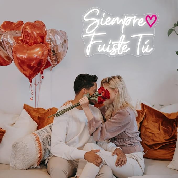 It Was Always You Neon Sign, LED Neon Lights Pink and White Love Quote Wall Art 17.5", USB power Señal neón 'Siempre Fuiste Tú' for Wedding Proposals, Anniversary Decorations and Romantic Celebrations