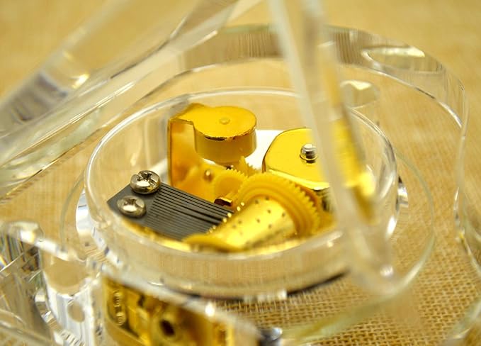 Piano Music Box Crystal Song Fur Elise, Clockwork Mechanical Piano Toy Piano Ornament Classical Romantic Valentine Gift (for Elise)