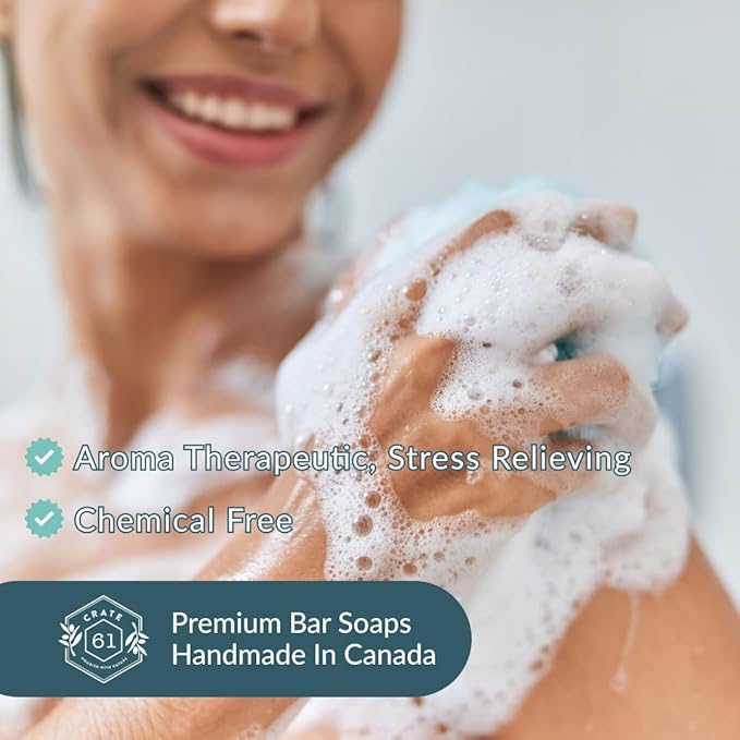 Handmade in Canada, Plant Based Cold Process Natural Bar Soap For Face And Body, With Premium Essential Oils, For Men And Women 3 Pack (Lemongrass)
