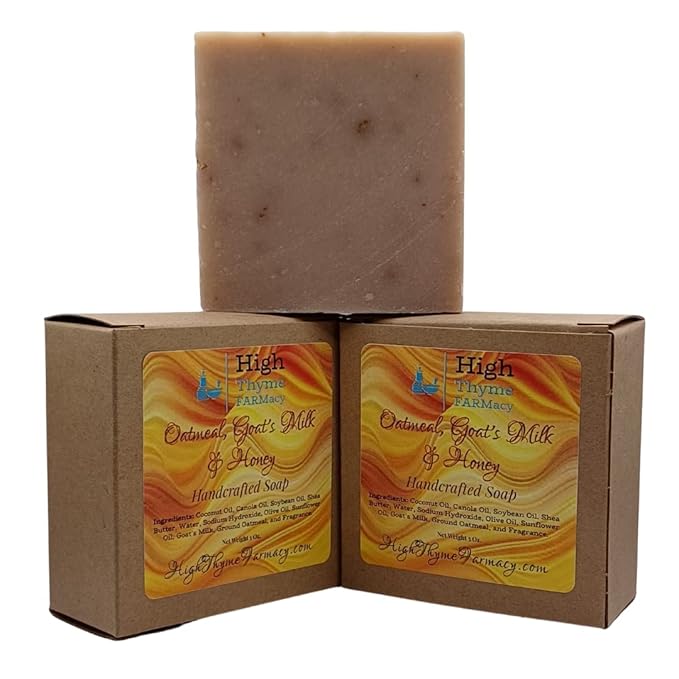 Oatmeal, Goat's Milk & Honey Handmade Soap - Exfoliating Goat Milk Soap - Dry Skin Remedy Goats Milk Soap - Lye Soap with Colloidal Oatmeal - Soothing Oatmeal Soap