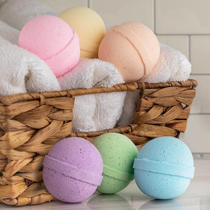 SpaRoom Soothe and Relax Handmade Natural Essential Oil Aromatherapy Bath Bombs, Set of 6, Spa Collection