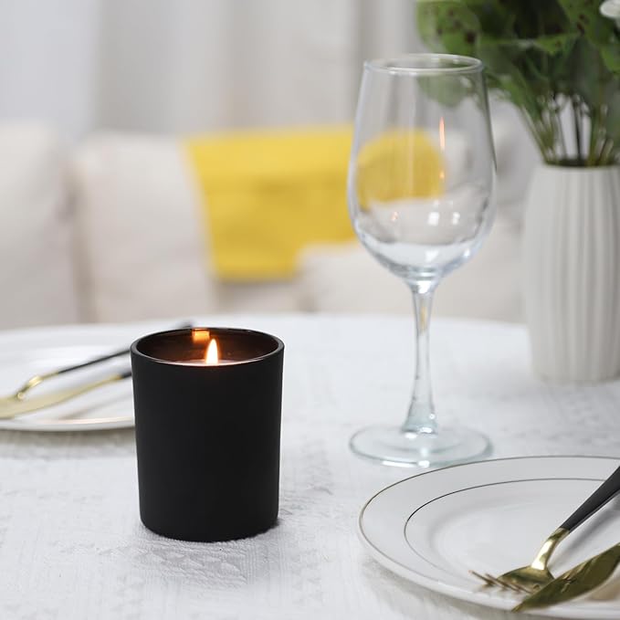 Scented Candles Natural Soy Candle for Home Large Glass Jar Candles 8oz Single Wick Candle Over 50 Hours of Burn Time for Creating Relaxing Ambience & Holiday Gifting(Amber)