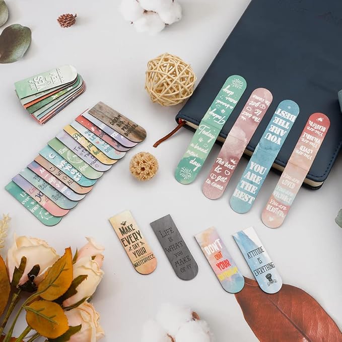 Magnetic 30PCS Cute Magnet Bookmark Clips for Women, Men, Kids & Teachers - Graduation Inspirational Bookmarks