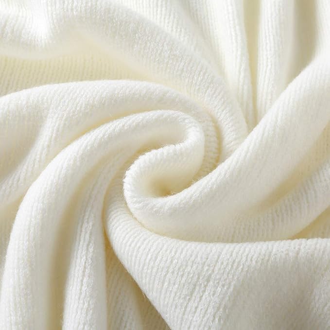 Homiest Decorative Knitted Throw Blanket with Fringe Soft & Cozy Tassel Blanket for Couch Sofa Bed- 50 x 60 (50" x 60", Ivory)