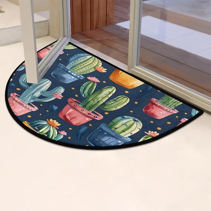 Welcome Doormat Front Door Rug Cute Floor Mat Spring Kitchen Decorative Mat for Bedroom Living Room Entryway Bedroom Plant - Cactus