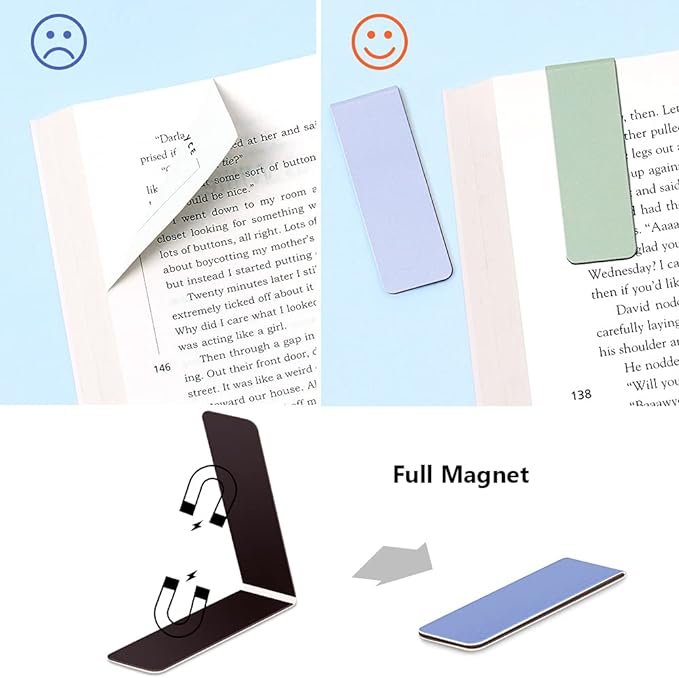 UpUDo 24 Pack Magnetic Bookmark, Book Marker Clip for Teachers, Students, Book Lovers, Printing on 2 Side